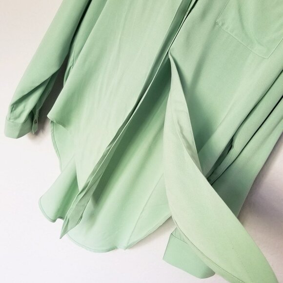 Maeve Anthropologie Sandbridge Pistachio Green Tie Front Button Down Shirt S $88 - Picture 13 of 15